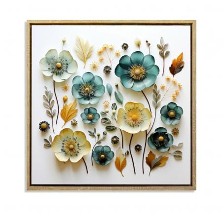 LIENZO 40 x 40 FLORA AZUL