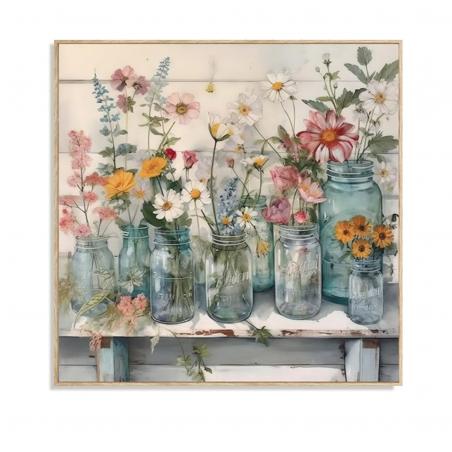 LIENZO 40 x 40 FLORES SILVESTRES