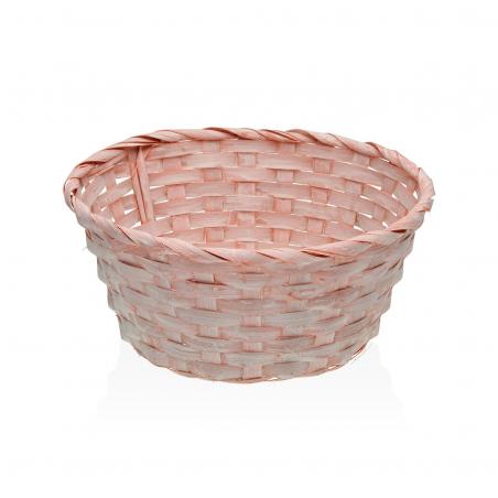 CESTA REDONDA ROSA DE 23 CM DE DIAMETRO