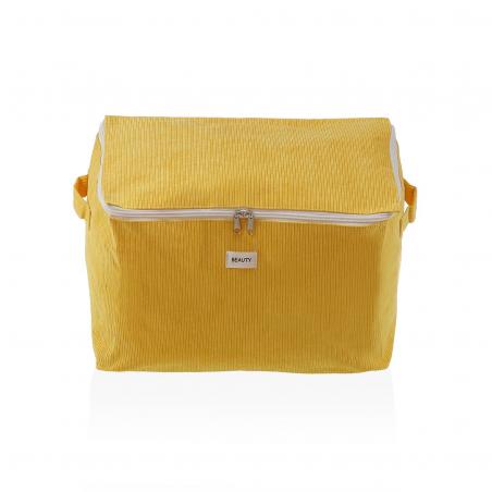 CAJA ALMACENAMIENTO CORDUROY AMARILLA  M
