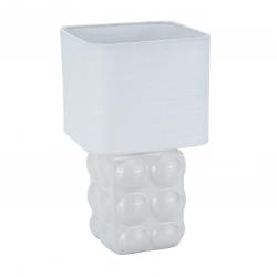 LAMPARA CON BASE BLANCA Y TULIPA CUADRADA