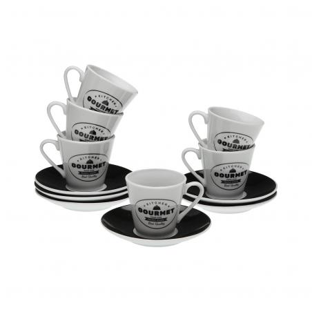 SET 6 TAZAS CAFE CON PLATO GOURMET