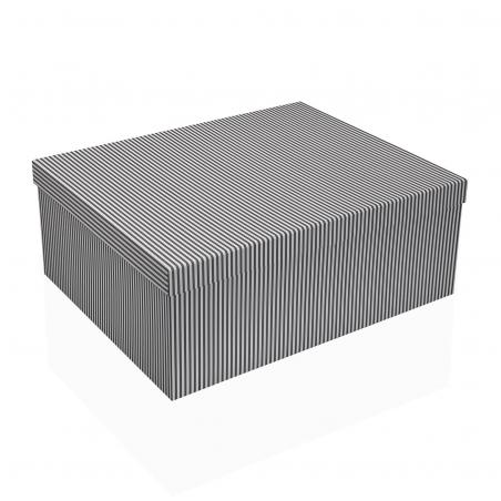 SET 15 CAJAS CARTON RAYAS GRISES