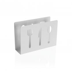 SERVILLETERO CUBIERTOS METALICO BLANCO