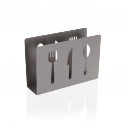 SERVILLETERO CUBIERTOS METALICO GRIS