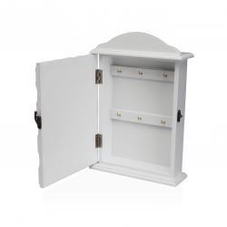 CAJA DE LLAVES BLANCA CON DECORADO DE ESCAMAS