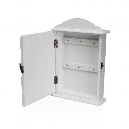 CAJA DE LLAVES BLANCA CON DECORADO DE ESCAMAS