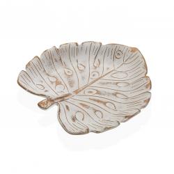CENTRO DE MESA MARRON CON FORMA DE HOJA