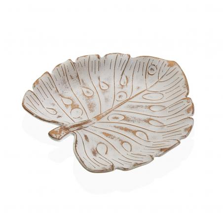 CENTRO DE MESA MARRON CON FORMA DE HOJA