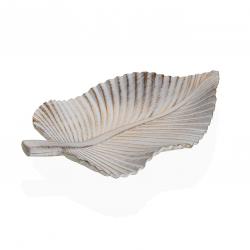 CENTRO DORADO GASTADO CON FORMA DE HOJA DE 35 CM