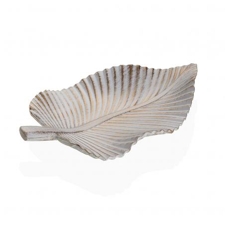 CENTRO DORADO GASTADO CON FORMA DE HOJA DE 35 CM