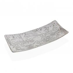CENTRO DE MESA RECTANGULO BLANCO CON FLORES