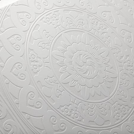 CUBRECONTADOR MANDALA BLANCO EN RELIEVE