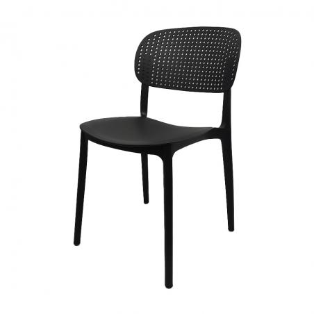 SILLA DE COMEDOR NEGRA APILABLE