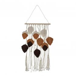 DECORACIÓN PARED MACRAMÉ  HOJAS MARRON
