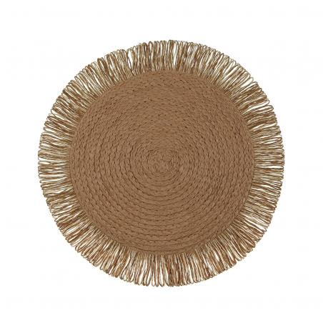 SALVAMANTEL CON  FLECOS MARRON