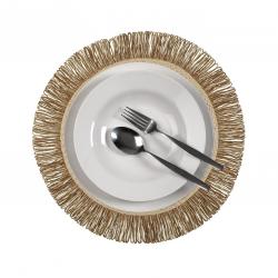 SALVAMANTEL CON  FLECOS BLANCO