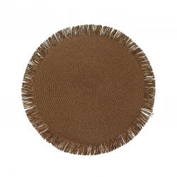 SALVAMANTEL CON  FLECOS MARRON CLARO