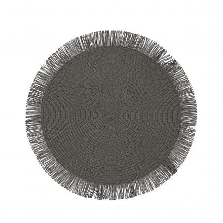 SALVAMANTEL CON  FLECOS GRIS