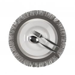 SALVAMANTEL CON  FLECOS GRIS