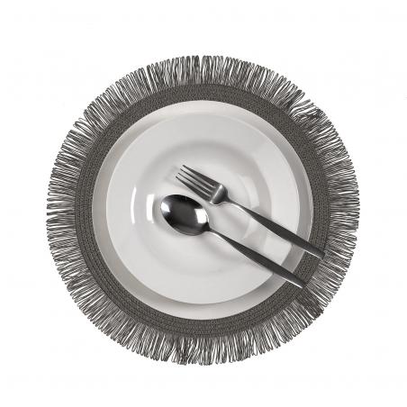 SALVAMANTEL CON  FLECOS GRIS