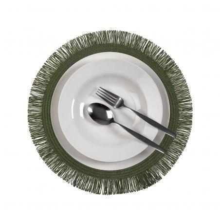 SALVAMANTEL CON  FLECOS VERDE