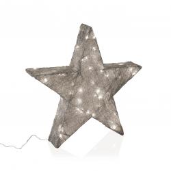 ESTRELLA PLATEADA EN 3D LUMINOSA 30CM