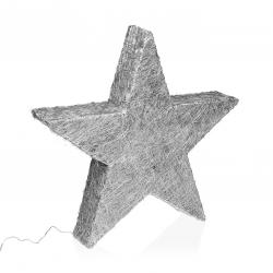 ESTRELLA PLATEADA EN 3D LUMINOSA 50CM