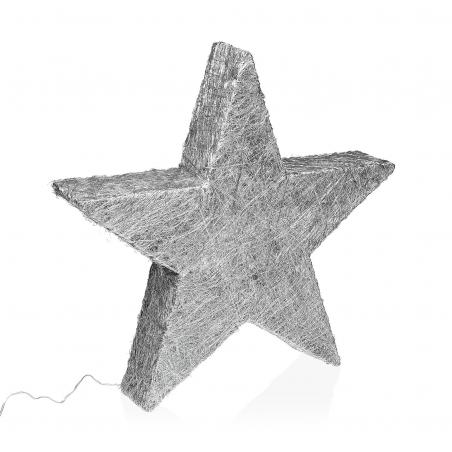 ESTRELLA PLATEADA EN 3D LUMINOSA 50CM