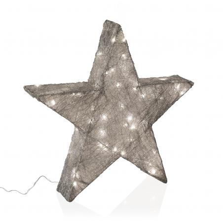 ESTRELLA PLATEADA EN 3D LUMINOSA 50CM