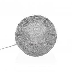 BOLA PLATEADA EN 3D LUMINOSA 15CM