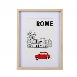 POSTER ROMA ENMARCADO EN MADERA 20 X 30