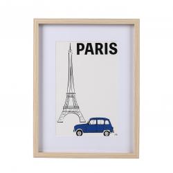 POSTER PARIS ENMARCADO EN MADERA 20 X 30