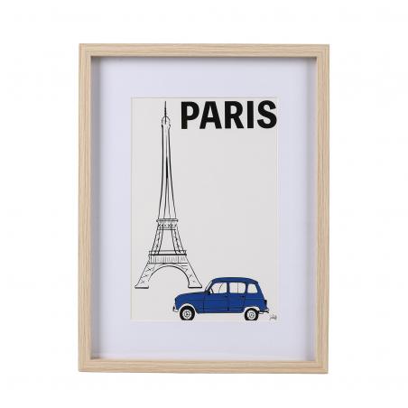 POSTER PARIS ENMARCADO EN MADERA 20 X 30