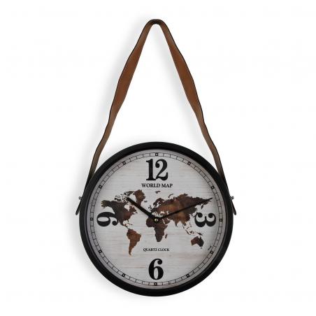 RELOJ DE PARED WORLD MAP 35CM