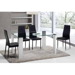 Mesa Salón/Comedor Oroco - Patas Blanco Brillo - 150 x 90