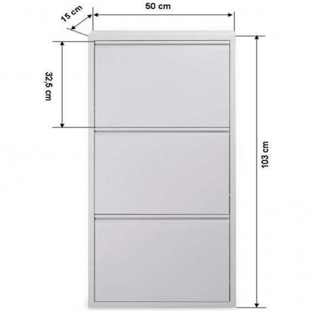 Zapatero 3 Puertas Blanco