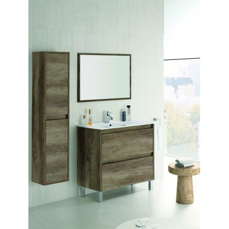 Columna Baño 2 Puertas Dakota Color Nogal