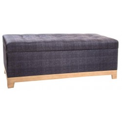 Baqueta Baúl Tejido Gris Pata Madera