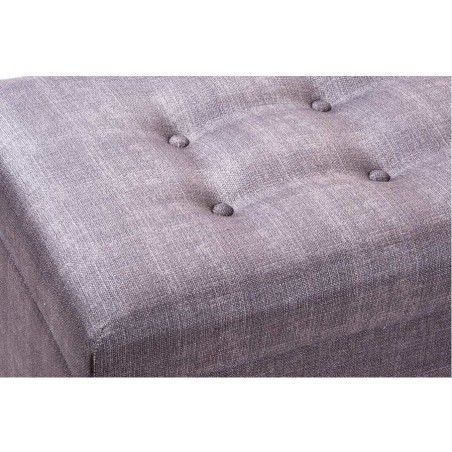 Baqueta Baúl Tejido Gris Pata Madera