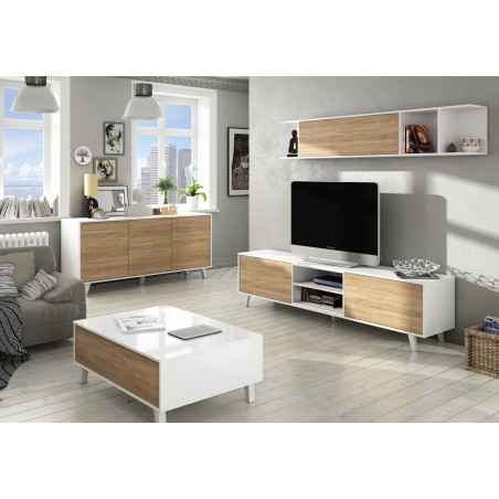 Mueble Salón Blanco - Roble Stylus Plus - Colección Nórdica