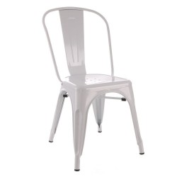 Silla Industrial Tolix Blanca Metal