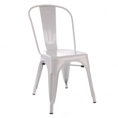 Silla Industrial Tolix Blanca Metal