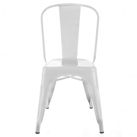 Silla Industrial Tolix Blanca Metal
