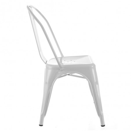 Silla Industrial Tolix Blanca Metal