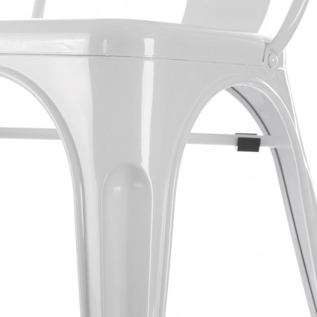 Silla Industrial Tolix Blanca Metal