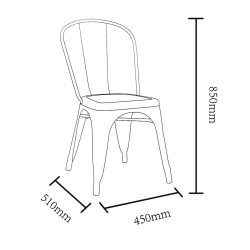Silla Industrial Tolix Blanca Metal
