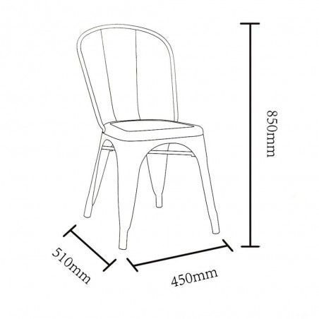 Silla Industrial Tolix Blanca Metal