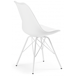 Silla Comedor Lars Estructura de Metal Color Blanco