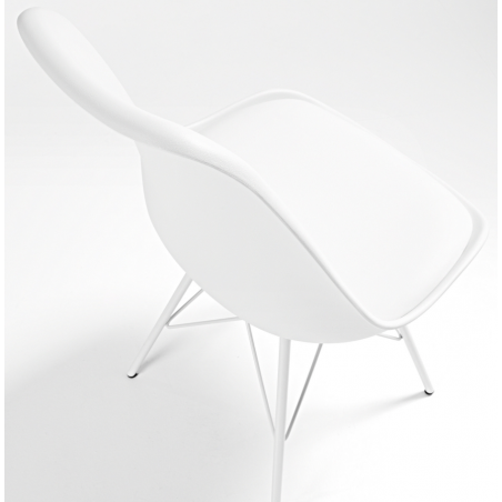 Silla Comedor Lars Estructura de Metal Color Blanco